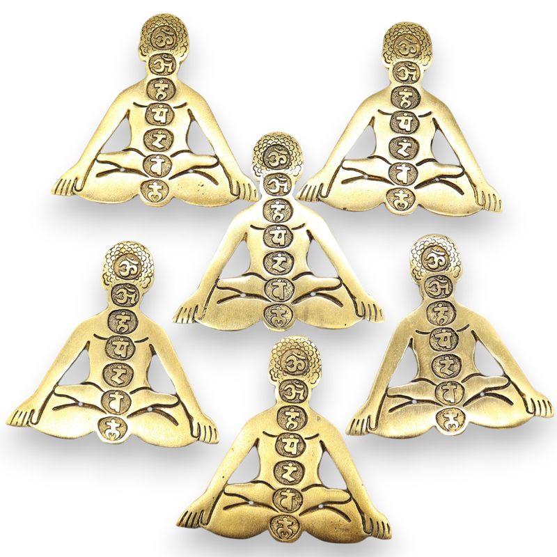 Zlatni Aluminijski Sedam Čakri Yoga Držač Mirisa 12x12cm