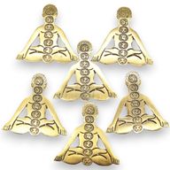Zlatni Aluminijski Sedam Čakri Yoga Držač Mirisa 12x12cm