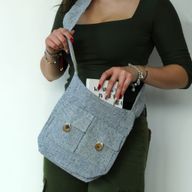 Prirodni Tonovi - Torba s Dva Džepa - Denim - Srednja