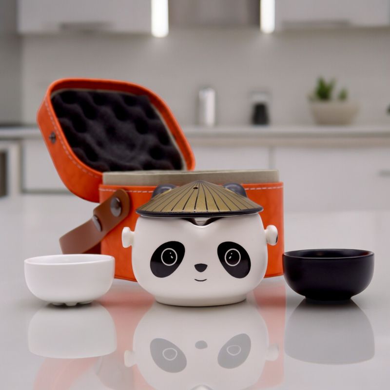 Panda Set Čajnika - Dvije Šalice - Putni Paket