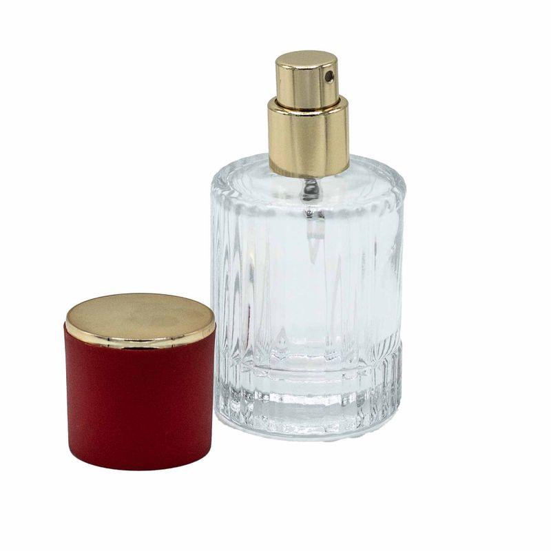 Crvena - Okrugla Rebrasta Boca 30 ml, Sprej i Poklopac