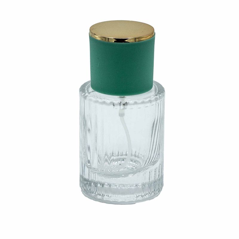 Tamno Zelena - Okrugla Rebrasta Boca 30 ml, Sprej i Poklopac