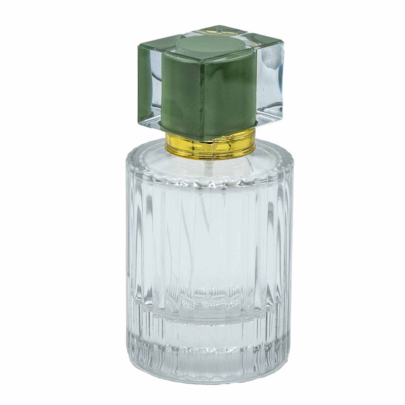 Tamno Zelena - Okrugla Rebrasta Boca 50 ml, Sprej i Poklopac