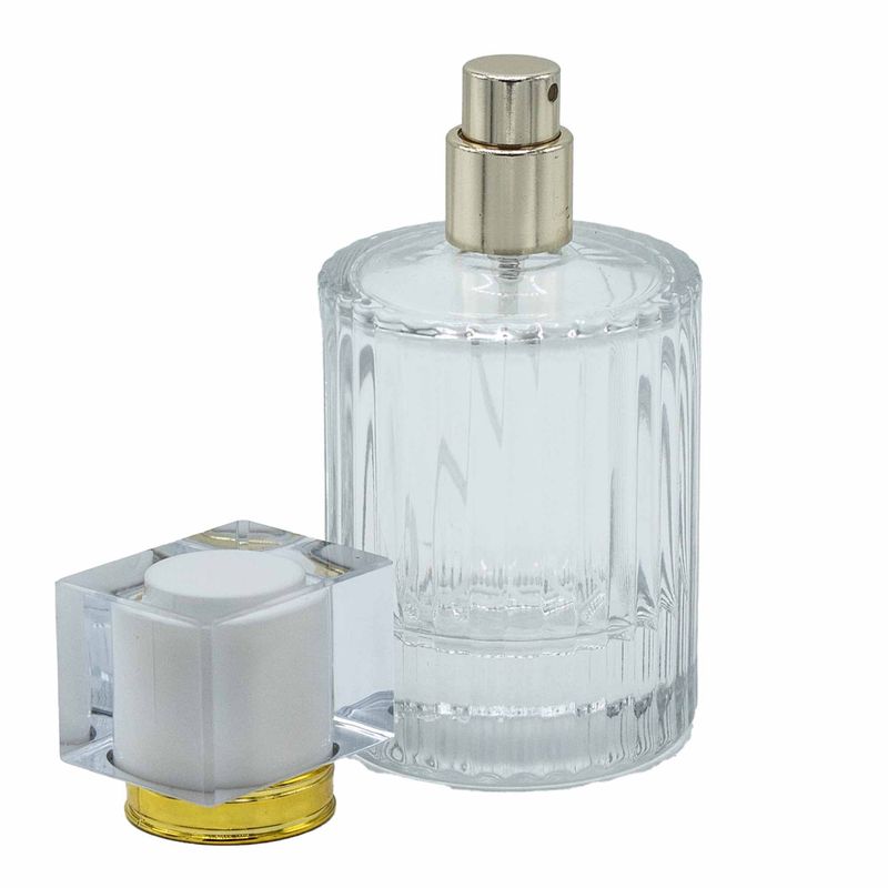 Mat Bijela - Okrugla Rebrasta Boca 50 ml, Sprej i Poklopac