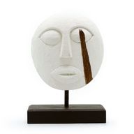 Timorska Plemenska Dekorativna Maska - Bijela 27x20cm