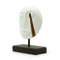 Timorska Plemenska Dekorativna Maska - Bijela 27x20cm