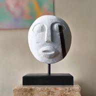 Timorska Plemenska Dekorativna Maska - Bijela 27x20cm
