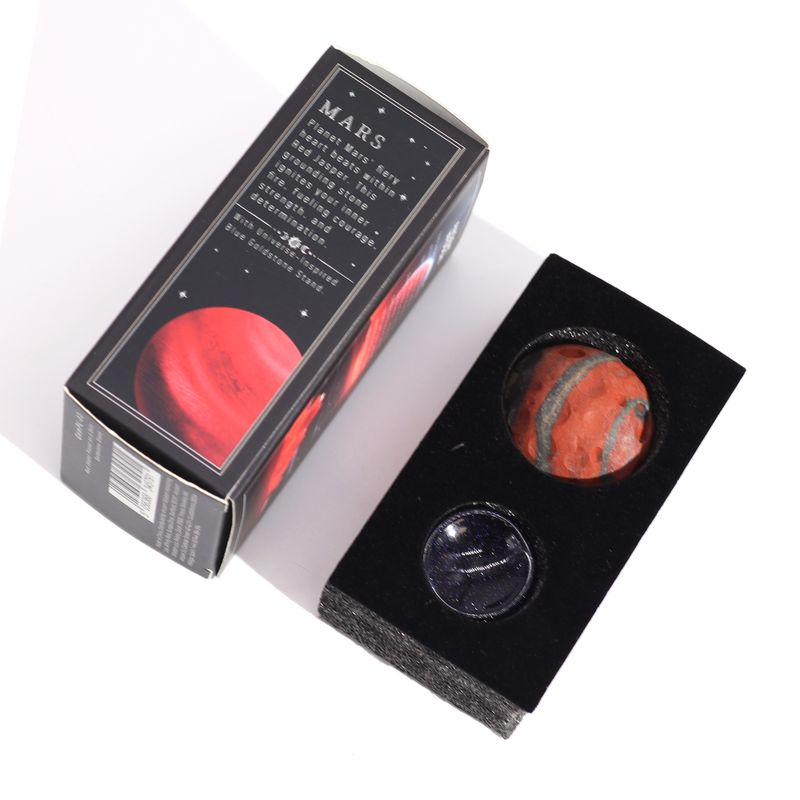 Crveni Jaspis na Solarnom Goldstone Postolju - 40mm (30x15mm)