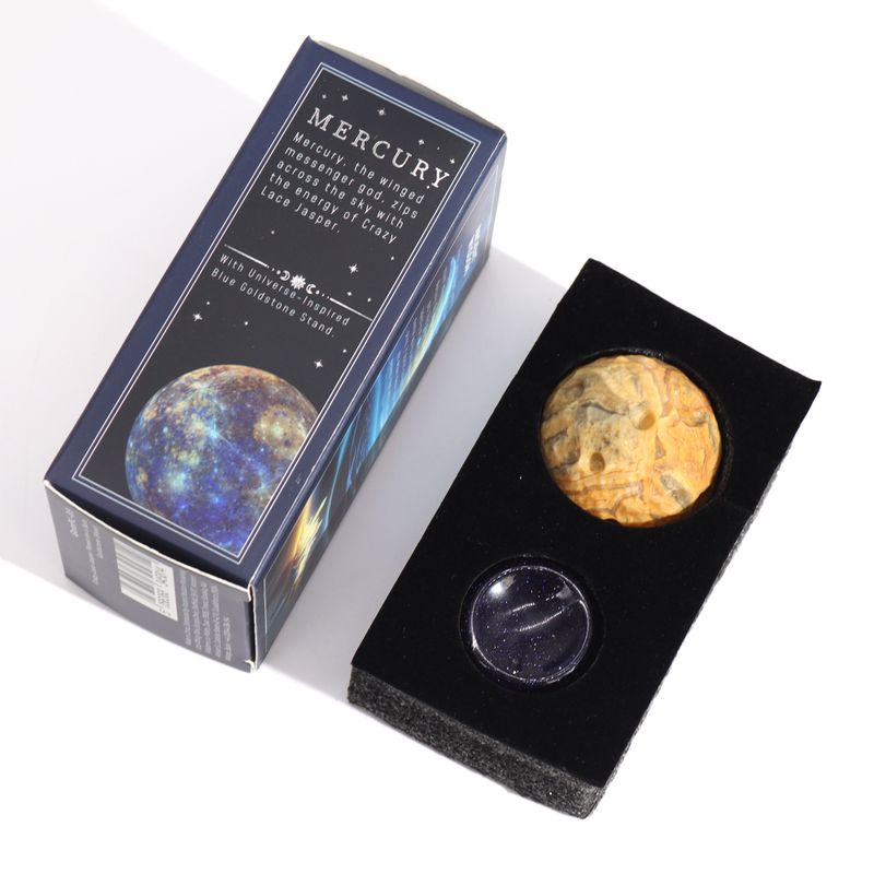 Čipkasti Jaspis na Solarnom Goldstone Postolju - 40mm (30x15mm)