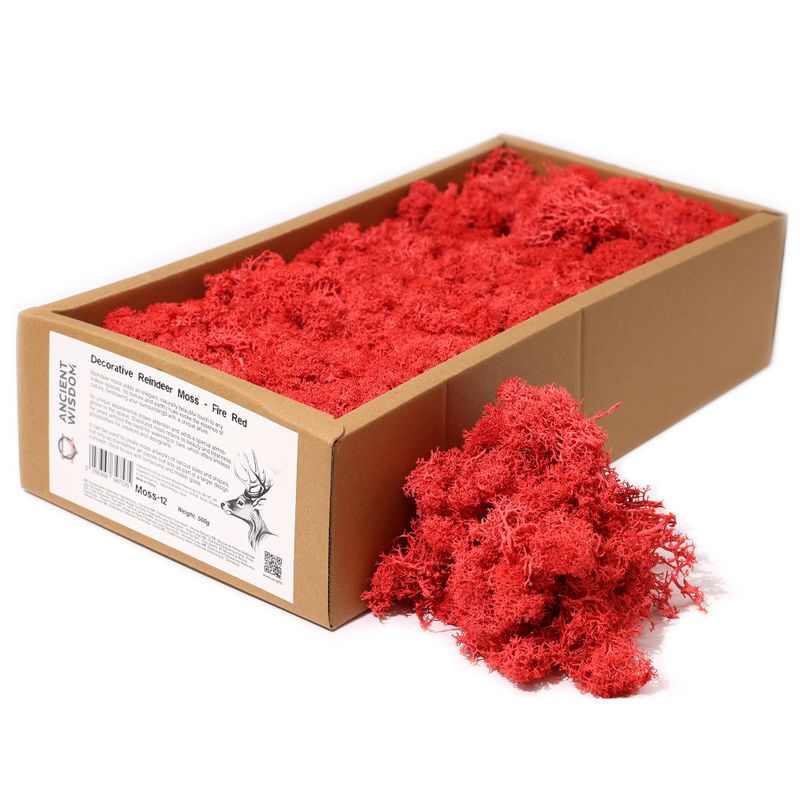 Kvalitetna Dekorativna Mahovina - Vatreno Crvena - 635g Kutija