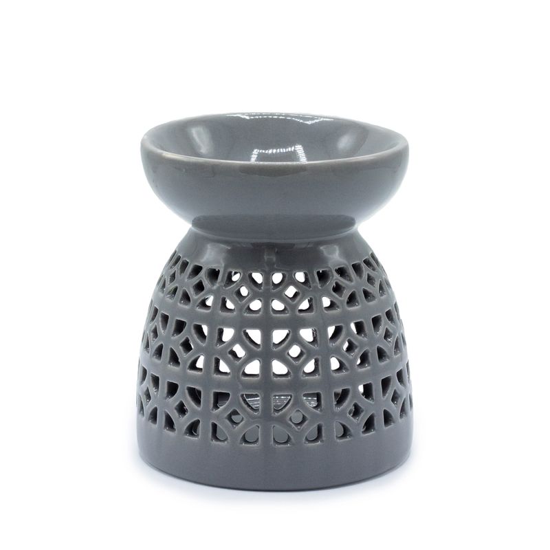 Klasična Aroma Lampa - Marokanski Izrez - Siva