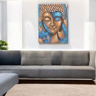 Slika Bude - brončano-plavi cvijet 75x55cm