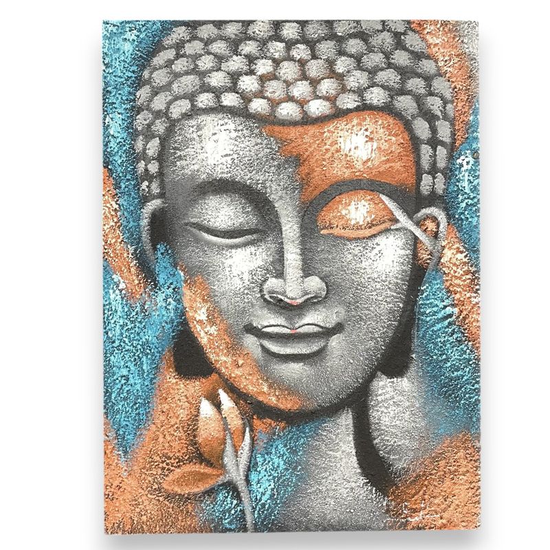 Slika Bude – srebrni i roza-zlatni cvijet 75x55cm