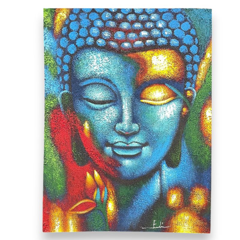 Slika Bude - plavo-zlatni cvijet 75x55cm