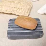 Siva Posuda za Sapun od Steatita 12x8,5cm - Izraženi Žljebovi