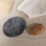 Siva Posuda za Sapun od Steatita 10x12 cm - Klasična Ovalna