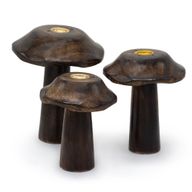 Set od 3 Plosnata Držača za Mirisne Čunjiće u Obliku Gljiva (13cm 12cm 11cm)