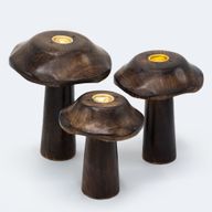 Set od 3 Plosnata Držača za Mirisne Čunjiće u Obliku Gljiva (13cm 12cm 11cm)