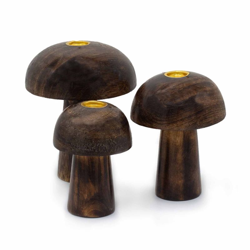 Set od 3 Mini Držača za Mirisne Čunjiće u Obliku Gljiva (10cm 9cm 8cm)