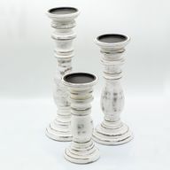 Klasični Stalak za Svijeće - Vintage Bijela - 30x10cm - Srednji