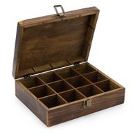 Rezbarena Kutija za Čaj od Drva Manga (12 odjeljka) - 30x23x10cm