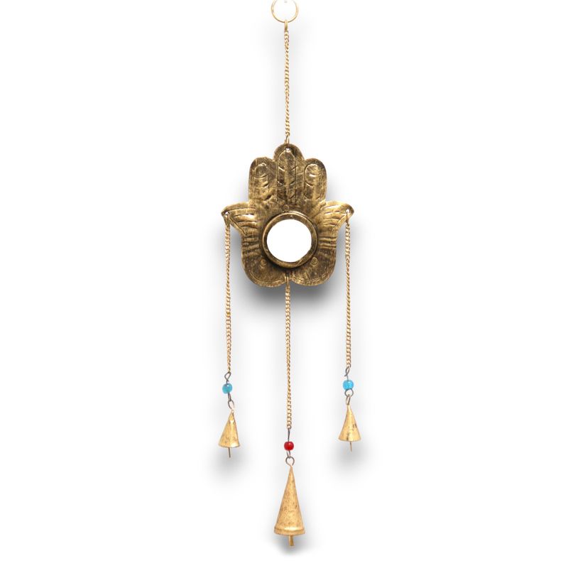Indijsko Zvono - Hamsa Malo Ogledalo 3 Zvona - 6x63cm