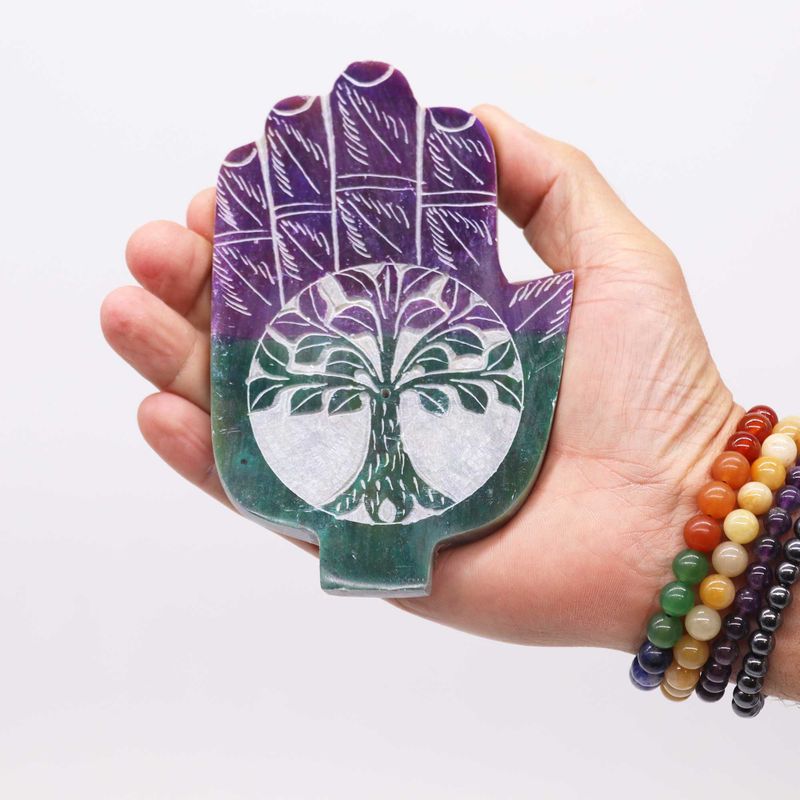 Hamsa Stalak od Steatita za Mirise 13x9 cm - Drvo Života