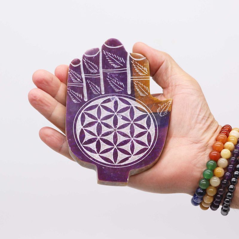 Hamsa Stalak od Steatita za Mirise 13x9 cm - Cvijet Života