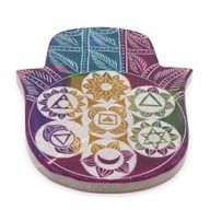 Hamsa Stalak od Steatita za Mirise 18x15x1.2 cm - 7 Čakri