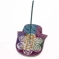 Hamsa Stalak od Steatita za Mirise 18x15x1.2 cm - 7 Čakri