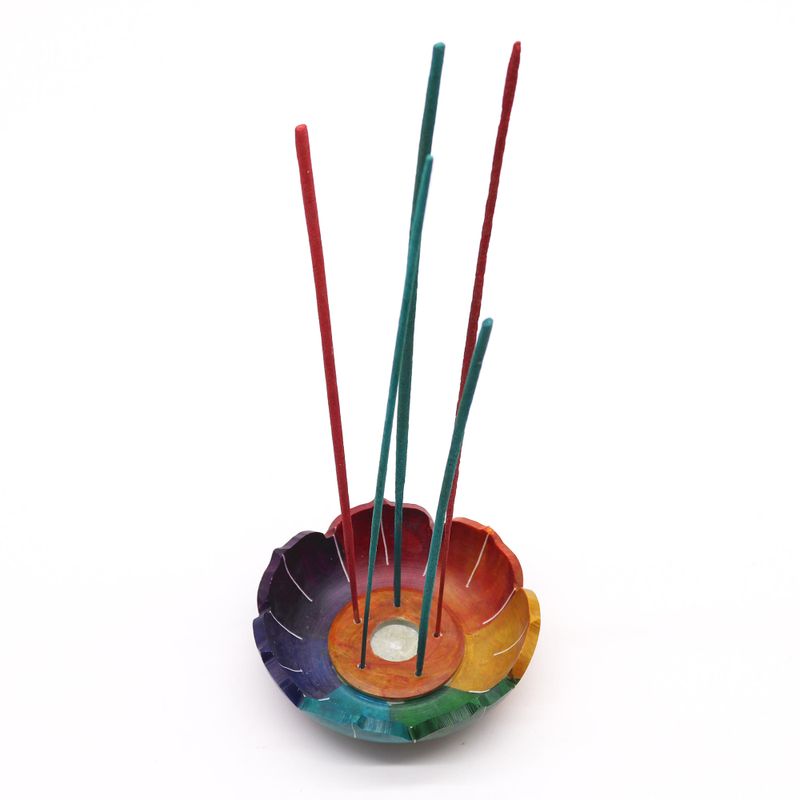 Lotosov Cvijet Stalak od Steatita za Mirise 10x3 cm - Boje Čakri