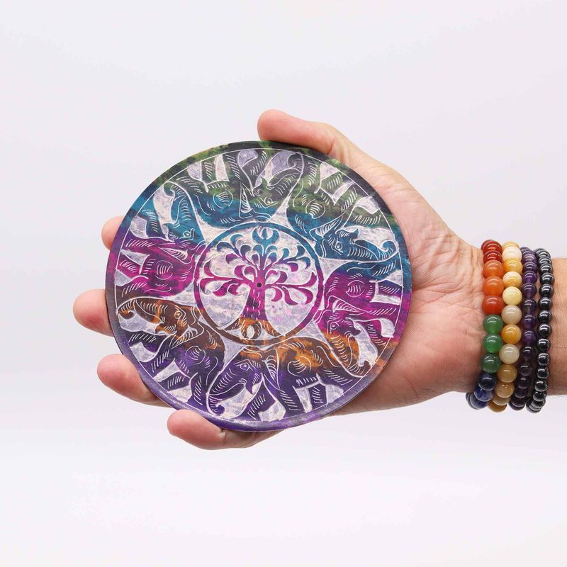 Disk Stalak od Steatita za Mirise 12 cm - 6 Sretnih Slonova