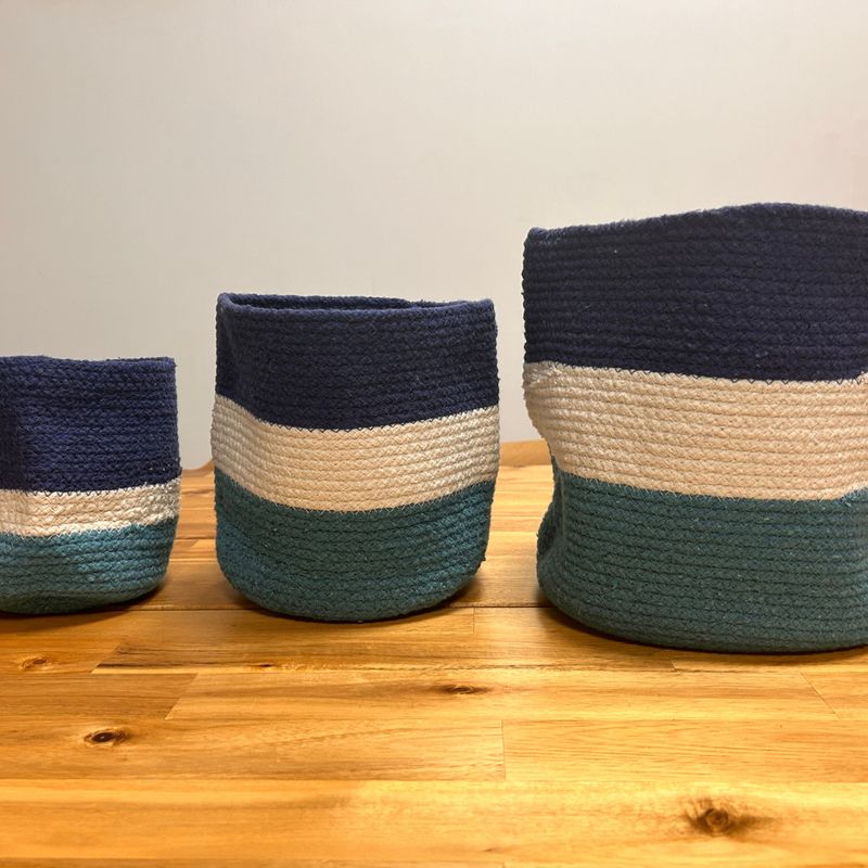 Set od 3 Košare od Jute Urokljivo Oko - 15 cm / 20 cm / 25 cm