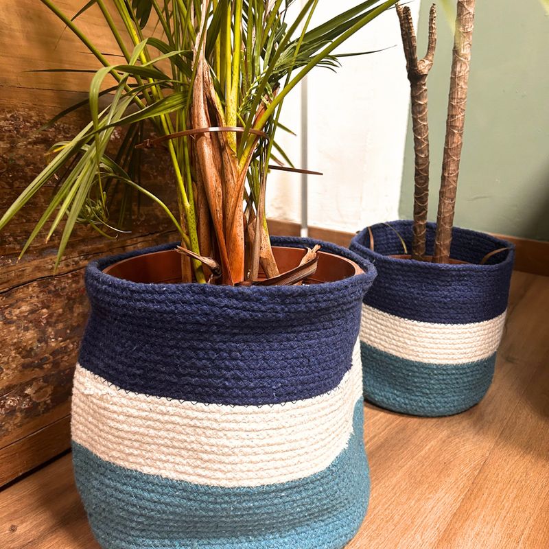 Set od 3 Košare od Jute Urokljivo Oko - 15 cm / 20 cm / 25 cm