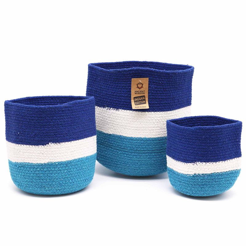 Set od 3 Košare od Jute Urokljivo Oko - 15 cm / 20 cm / 25 cm
