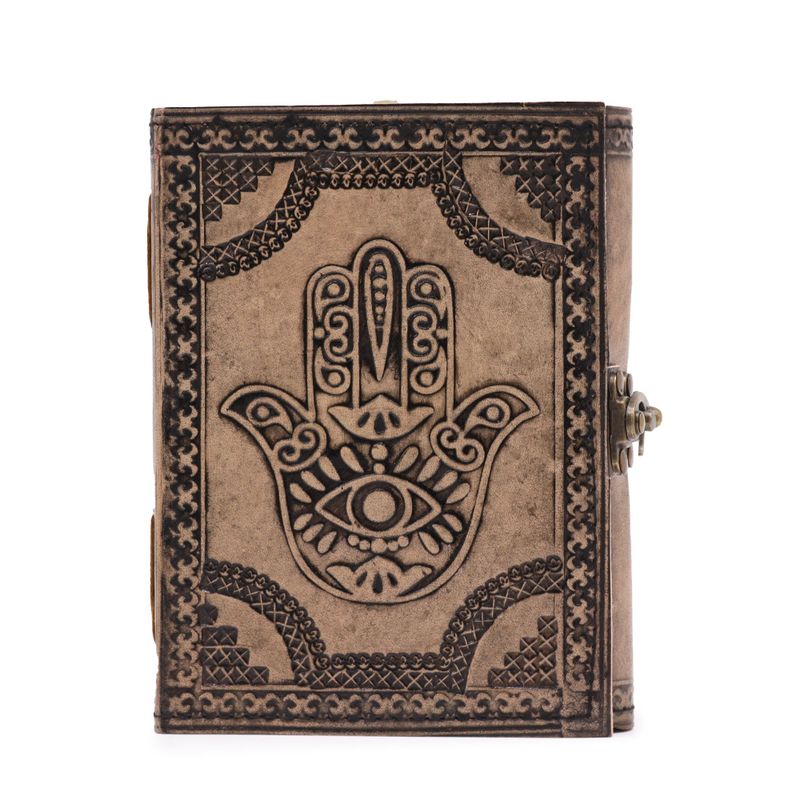 Hamsa - Ezoterični Dnevnik - Vintage Siva - 200 stranica Prošiveni Rub - 17.5x12.5x3cm