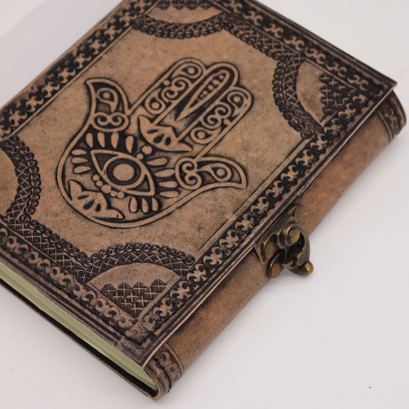 Hamsa - Ezoterični Dnevnik - Vintage Siva - 200 stranica Prošiveni Rub - 17.5x12.5x3cm