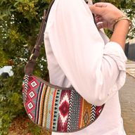 Jacquard Hobo Torba - Bogate Smeđe Boje (smeđi remen)