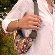 Jacquard Hobo Torba - Bogate Smeđe Boje (smeđi remen)