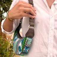 Jacquard Hobo Torba - Zeleni Tonovi (smeđi remen)