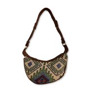 Jacquard Hobo Torba - Geo-Geen (smeđi remen)