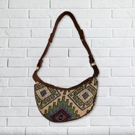 Jacquard Hobo Torba - Geo-Geen (smeđi remen)