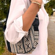 Jacquard Hobo Torba - Metro Siva (crni remen)