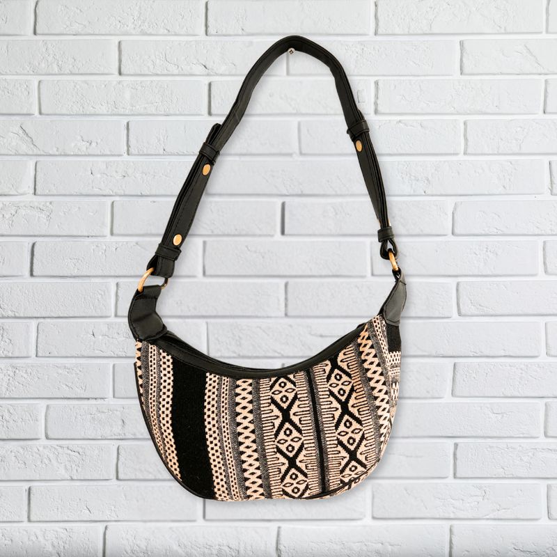 Jacquard Hobo Torba - Metro Siva (crni remen)