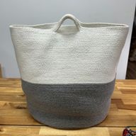 Velika Košara za Rublje od Pamučnog Užeta 45x40cm - Siva
