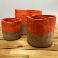 Košara za pohranu srednje veličine od pamuk/juta užadi, 20x20 cm - narančasta