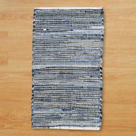 Srednji Tepih od Jute i Recikliranog Pamuka - 90x150 cm - Plava