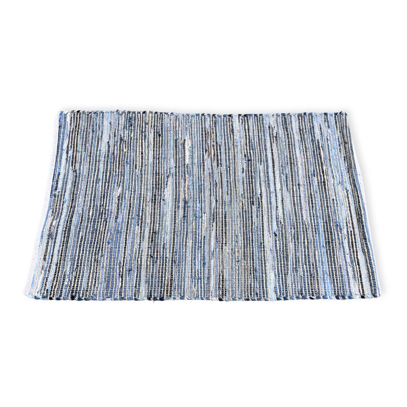 Veliki Tepih od Jute i Recikliranog Pamuka - 130x170 cm - Plava