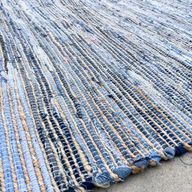 Veliki Tepih od Jute i Recikliranog Pamuka - 130x170 cm - Plava