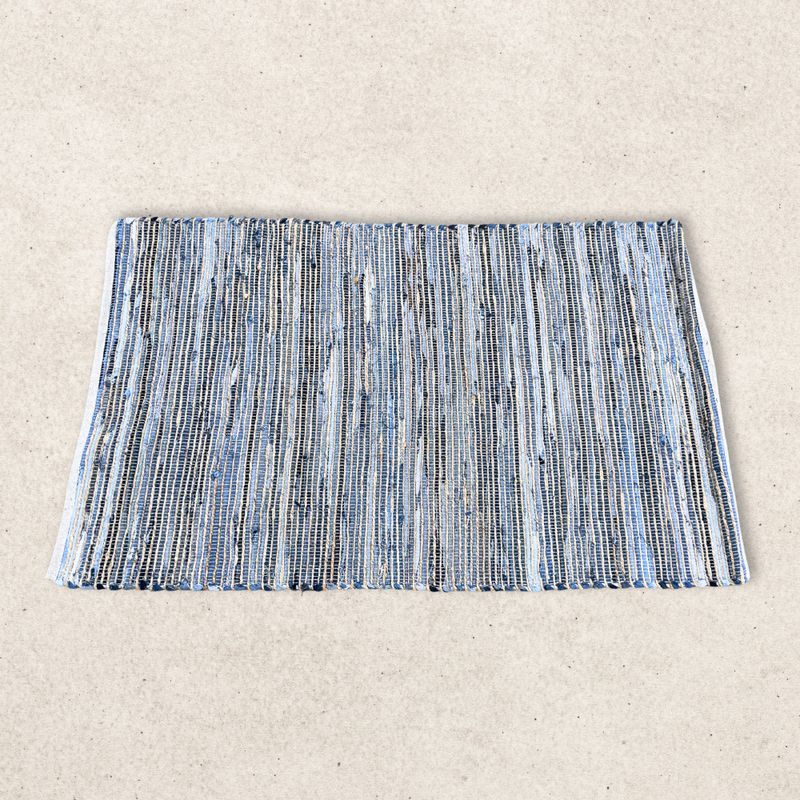 Veliki Tepih od Jute i Recikliranog Pamuka - 130x170 cm - Plava
